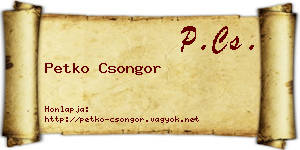Petko Csongor névjegykártya